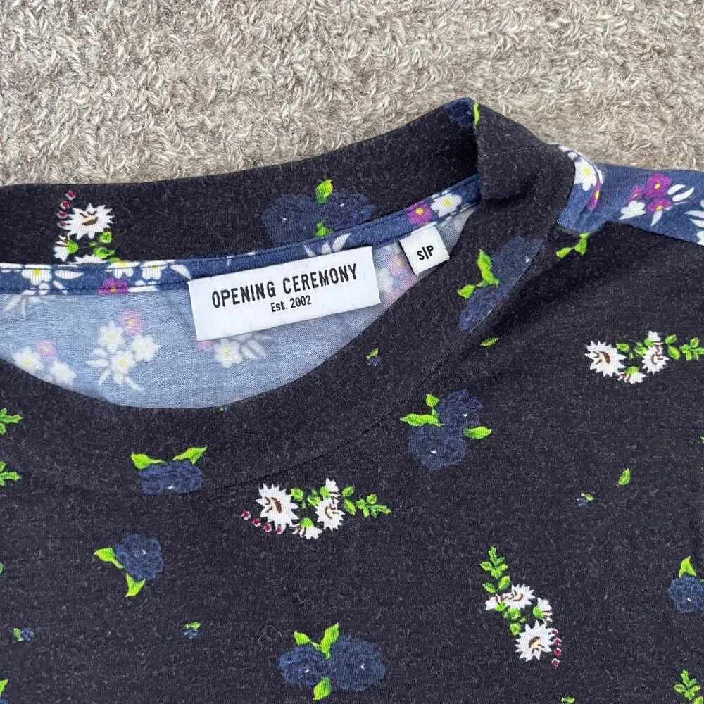 Opening Ceremony Floral Lettuce-Edge Tee Black (Size S) - Picture 6 of 8